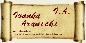 Ivanka Aranicki vizit kartica